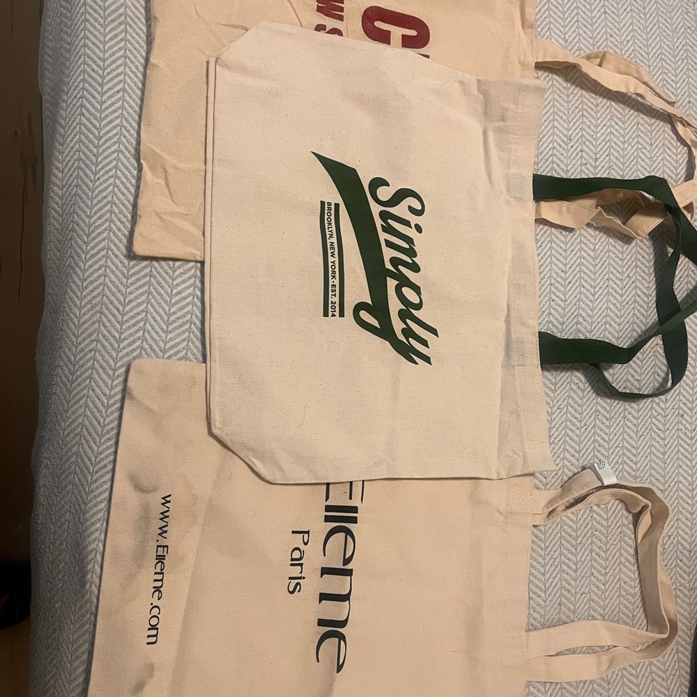 Simply Canvas Tote Bag with Green Print